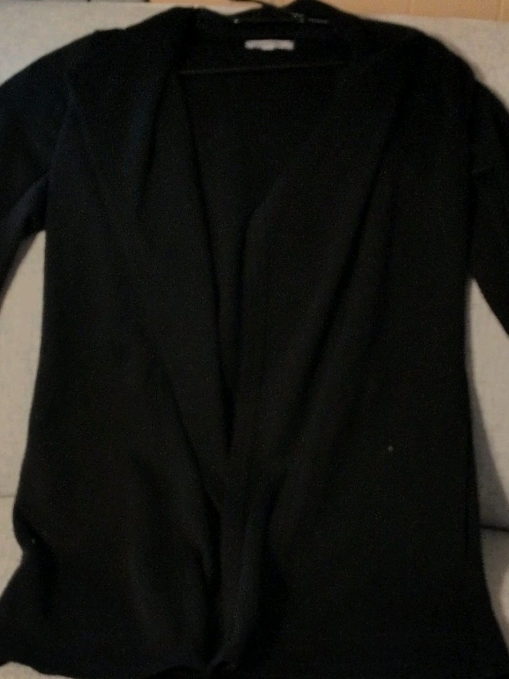 Max Studio Black Open-Front Cardigan